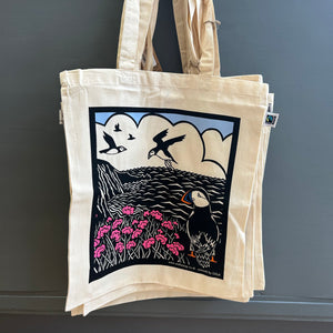 Mella Tote Bag - Puffins