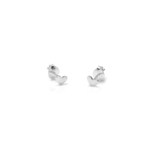 One & Eight Silver Tiny Heart Studs