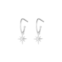 Load image into Gallery viewer, One &amp; Eight Silver Starlight Hoop Studs
