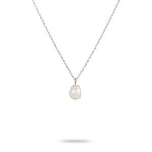 One & Eight Pearl Silver Necklace