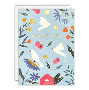 James Ellis Thank You Birds & Flowers Mini Card