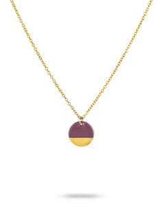 One & Eight Porcelain Claret Gold Necklace