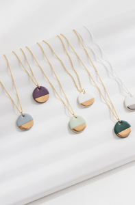 One & Eight Porcelain Pistachio Gold Necklace