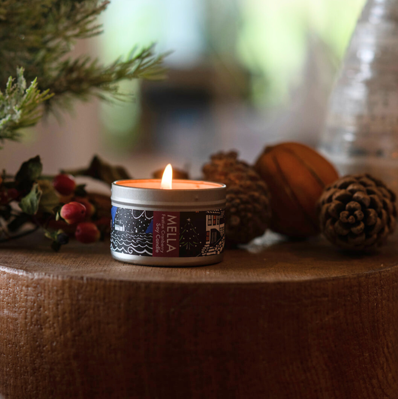 Mella Travel Candle - Festive Cranberry