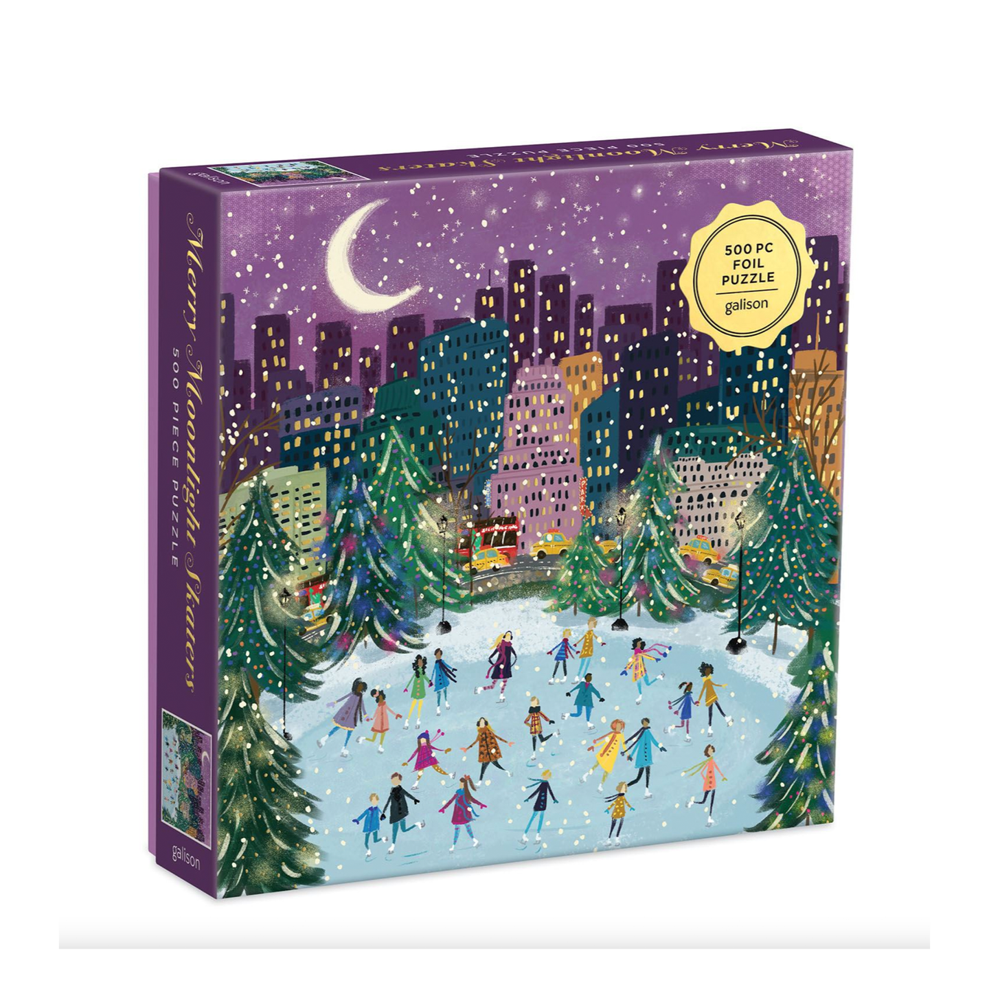 Merry Moonlight Skaters Jigsaw Puzzle