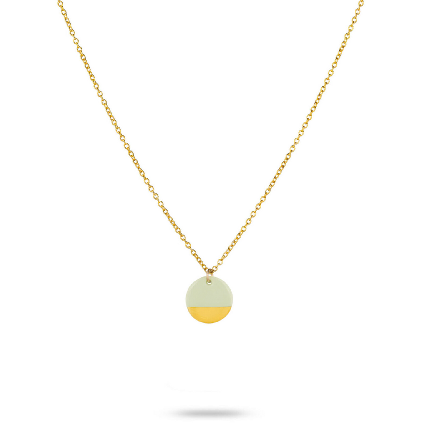 One & Eight Porcelain Pistachio Gold Necklace